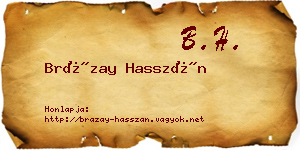 Brázay Hasszán névjegykártya
